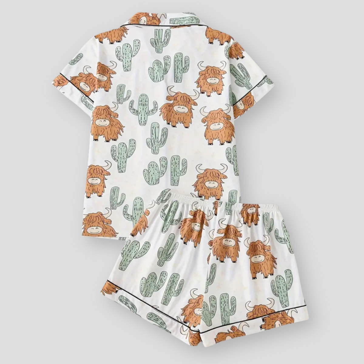 ComfyGirl Highland Cow Cactus Women's Pajama Set