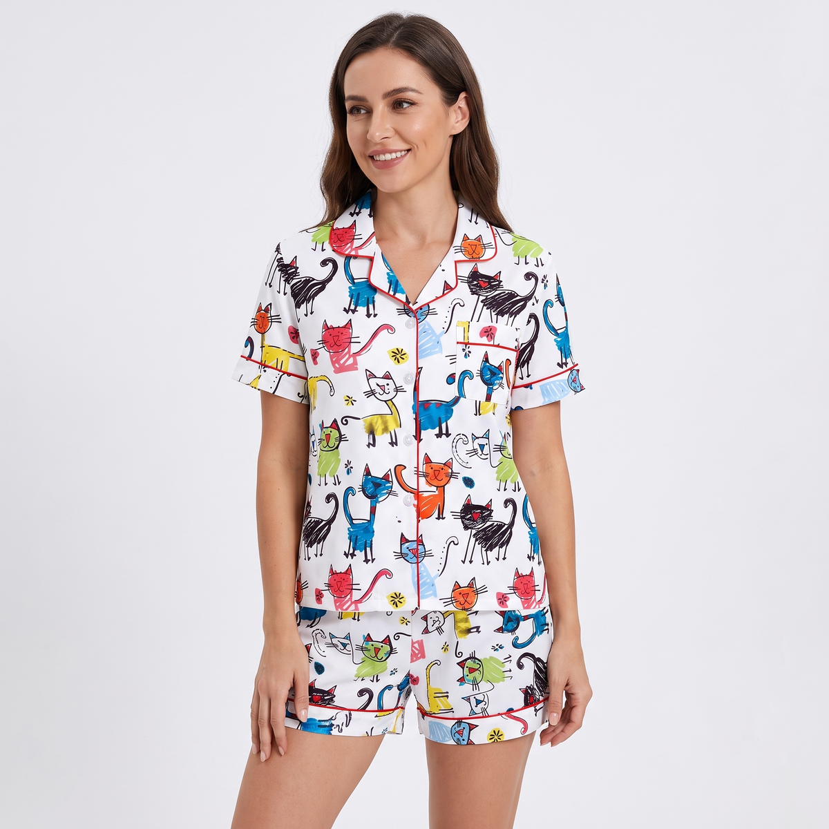Crayon Cats Women's Pajama Set
