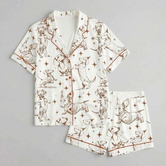 Jumping Dachshunds Women's Pajama Set