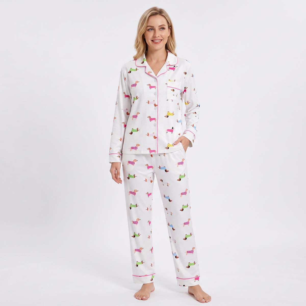 Sweater Weather Dachshunds Women's Pajama Set