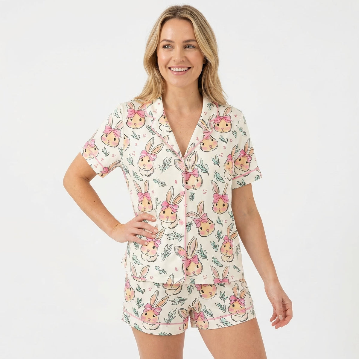 Cartoon Easter Bunnies Women's Pajama Set VIP
