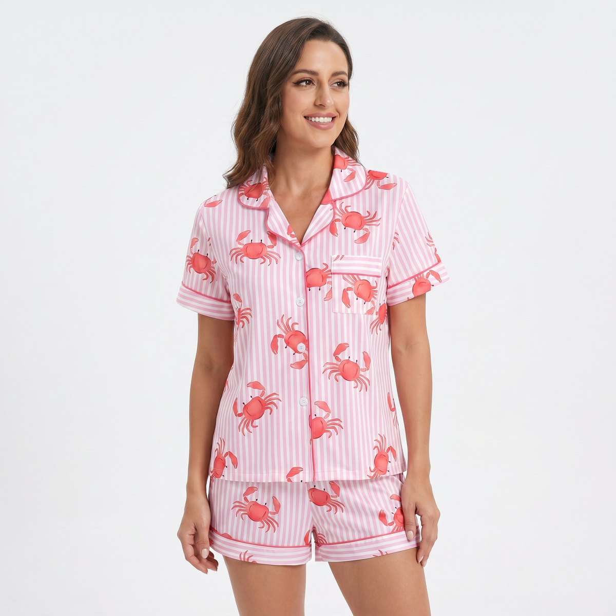 "Pinch Me" Women's Striped Crab Pajamas VIP