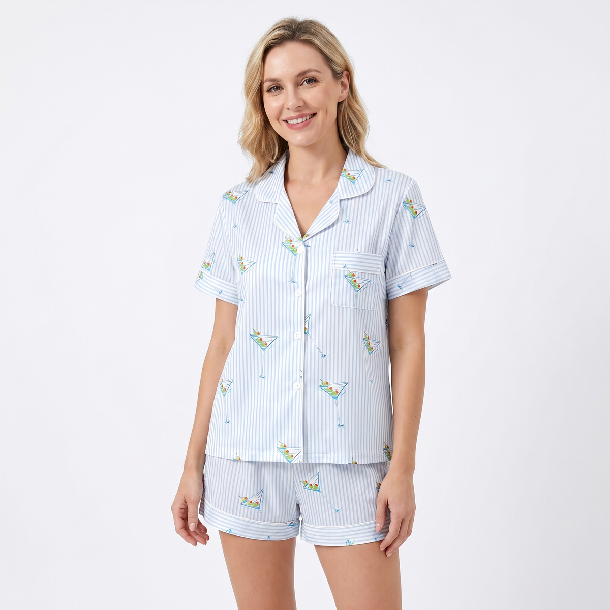 "Five O'Clock Somewhere" Women's Striped Martini Pajamas VIP