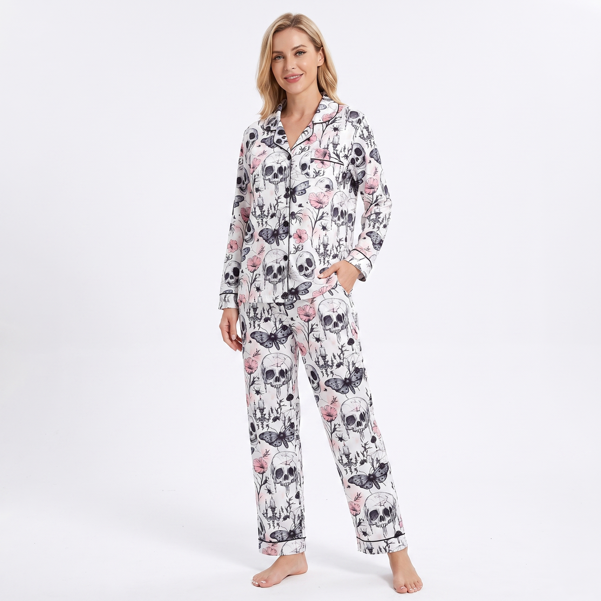 Skulls & Peonies Halloween Pajamas VIP