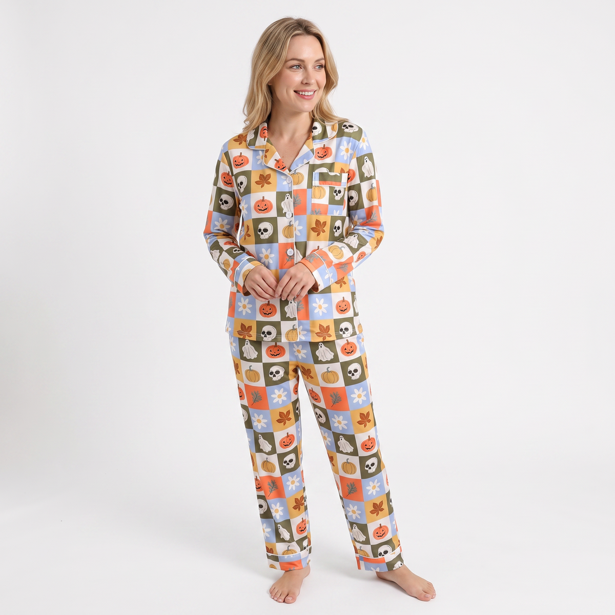 Autumn Grid & Skulls Pajamas VIP