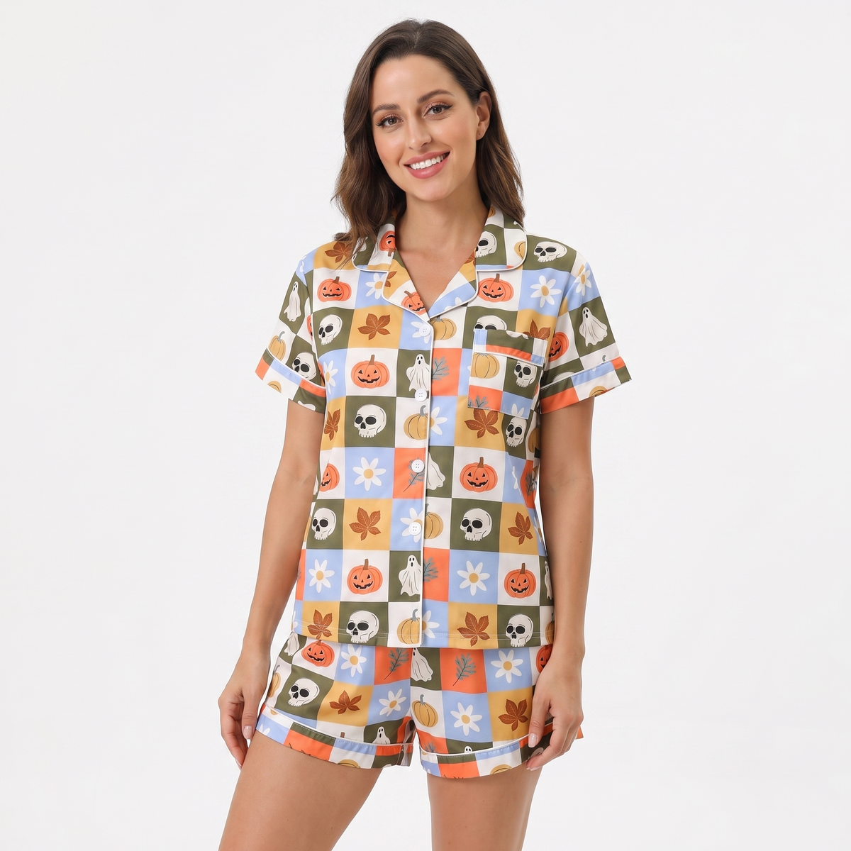 Autumn Grid & Skulls Pajamas VIP