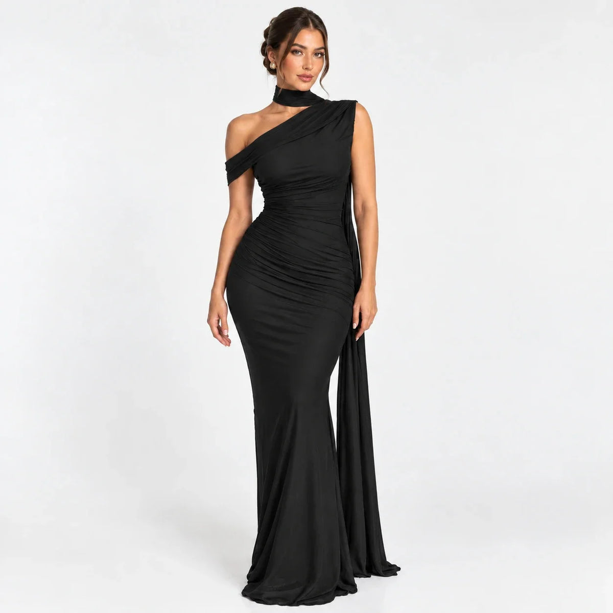 Women's One-Shoulder Snatched Hourglass Shaping Gown
