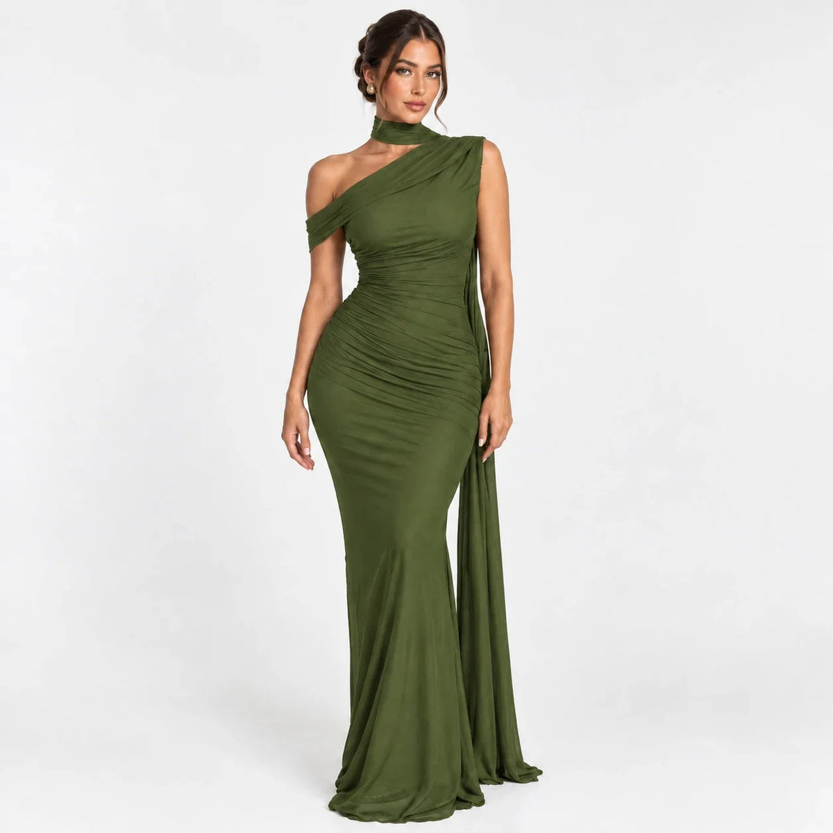 Women's One-Shoulder Snatched Hourglass Shaping Gown