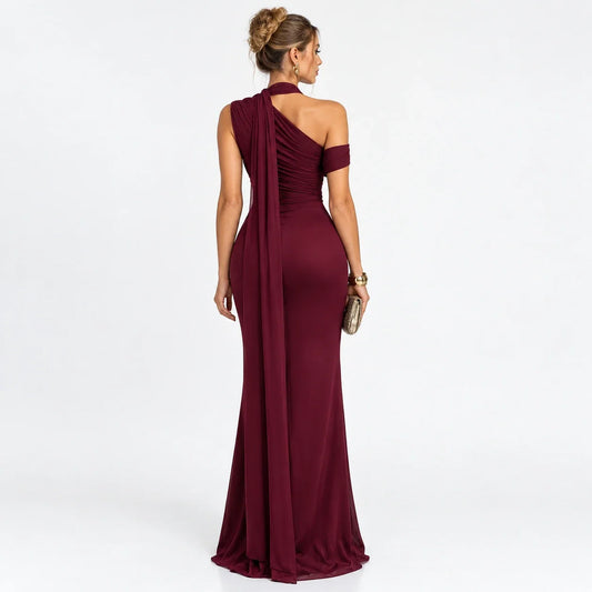 Women's One-Shoulder Snatched Hourglass Shaping Gown