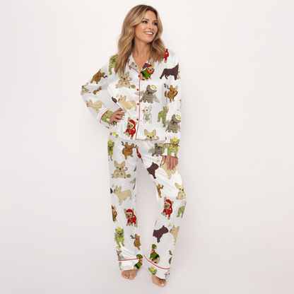 Christmas French Bulldog Women's Pajama Set