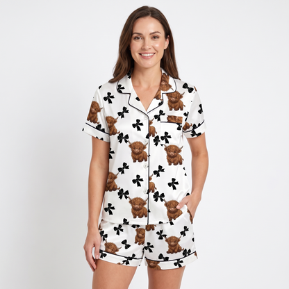 Highland Cows & Bows Women's Pajama Set