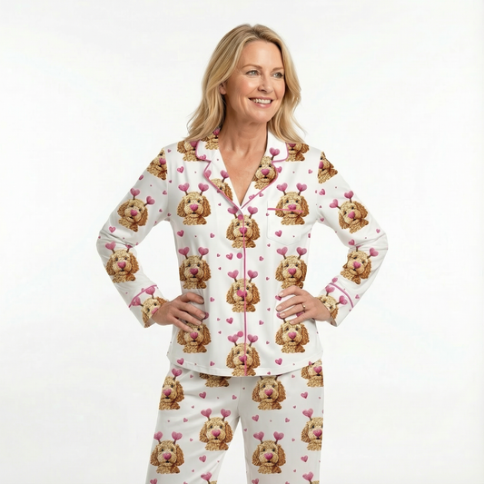 Valentine's Day Goldendoodles Women's Pajama Set VIP