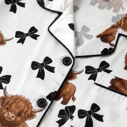 Highland Cows & Bows Women's Pajama Set