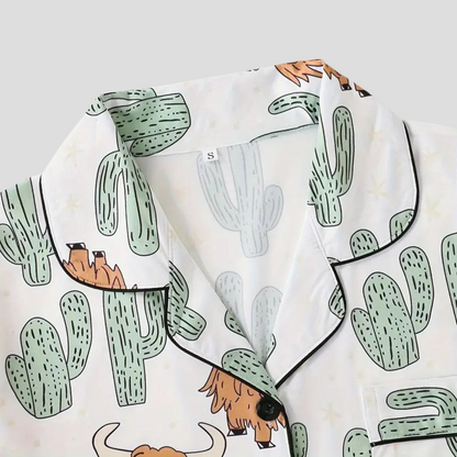 ComfyGirl Highland Cow Cactus Women's Pajama Set