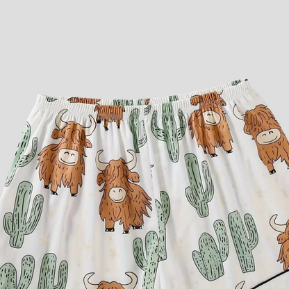 ComfyGirl Highland Cow Cactus Women's Pajama Set