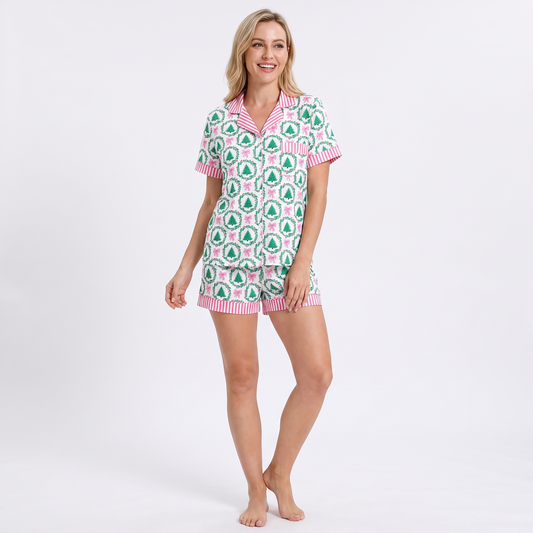 Christmas Trees & Wreaths Women's Pajama Set
