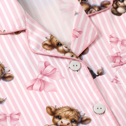 Highland Cows & Bows Women's Pajama Set