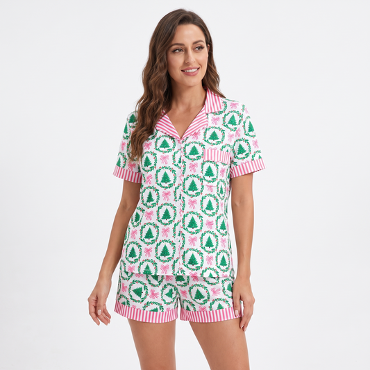 Christmas Trees & Wreaths Women's Pajama Set
