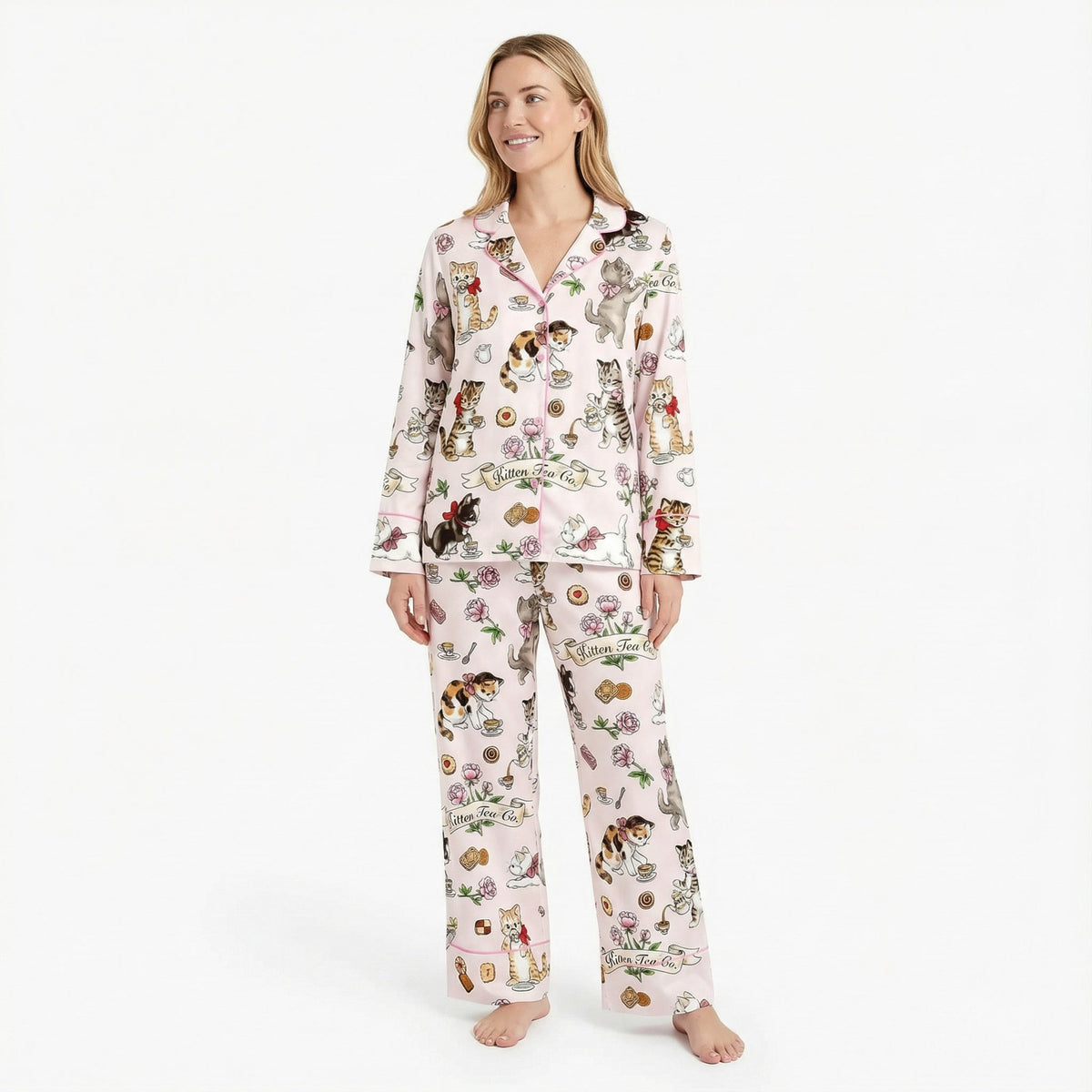 Kitten Tea Party Women's Pajama Set VIP