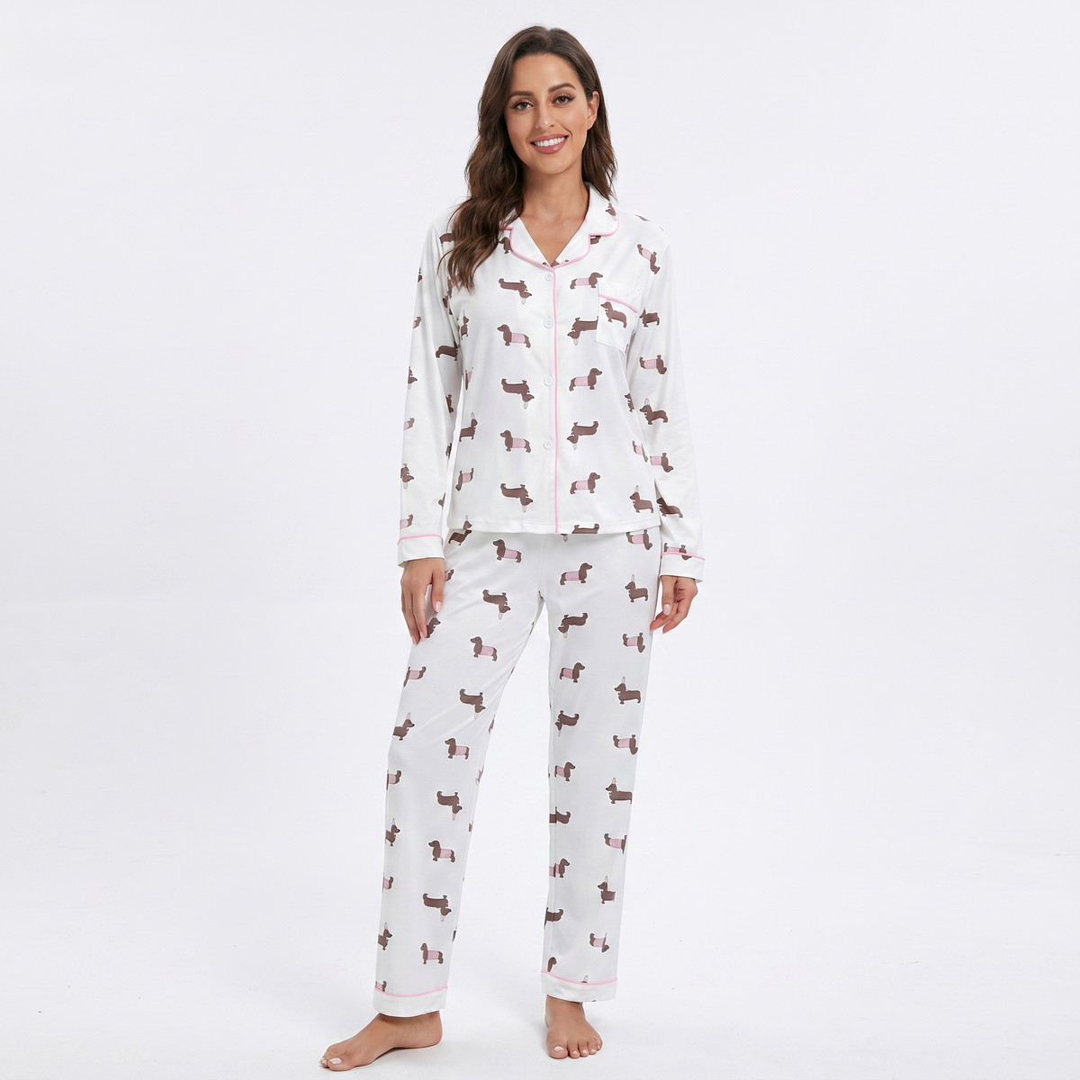 Mini Pink Dachshund Pajamas