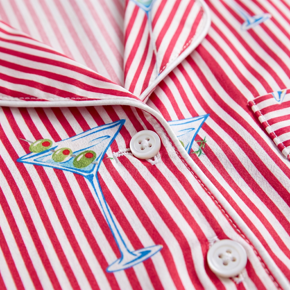 "Five O'Clock Somewhere" Women's Striped Martini Pajamas VIP