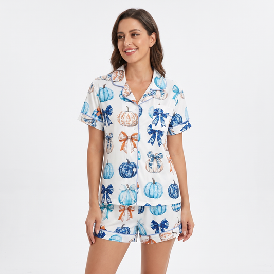 Coquette Pumpkin Halloween Pajamas