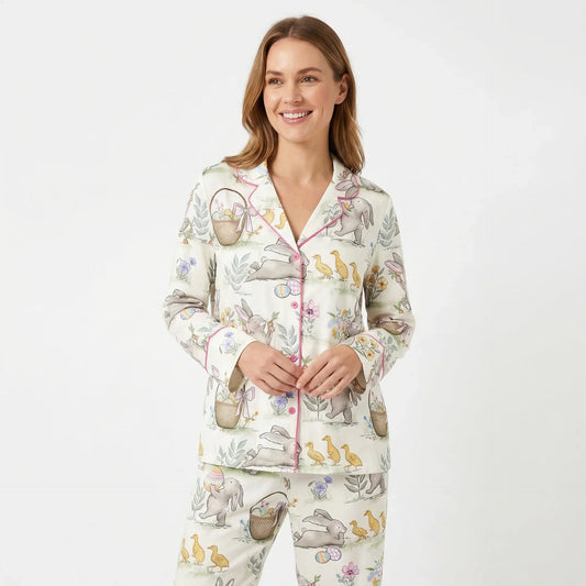 Easter Bunny & Ducklings Women's Pajama Set